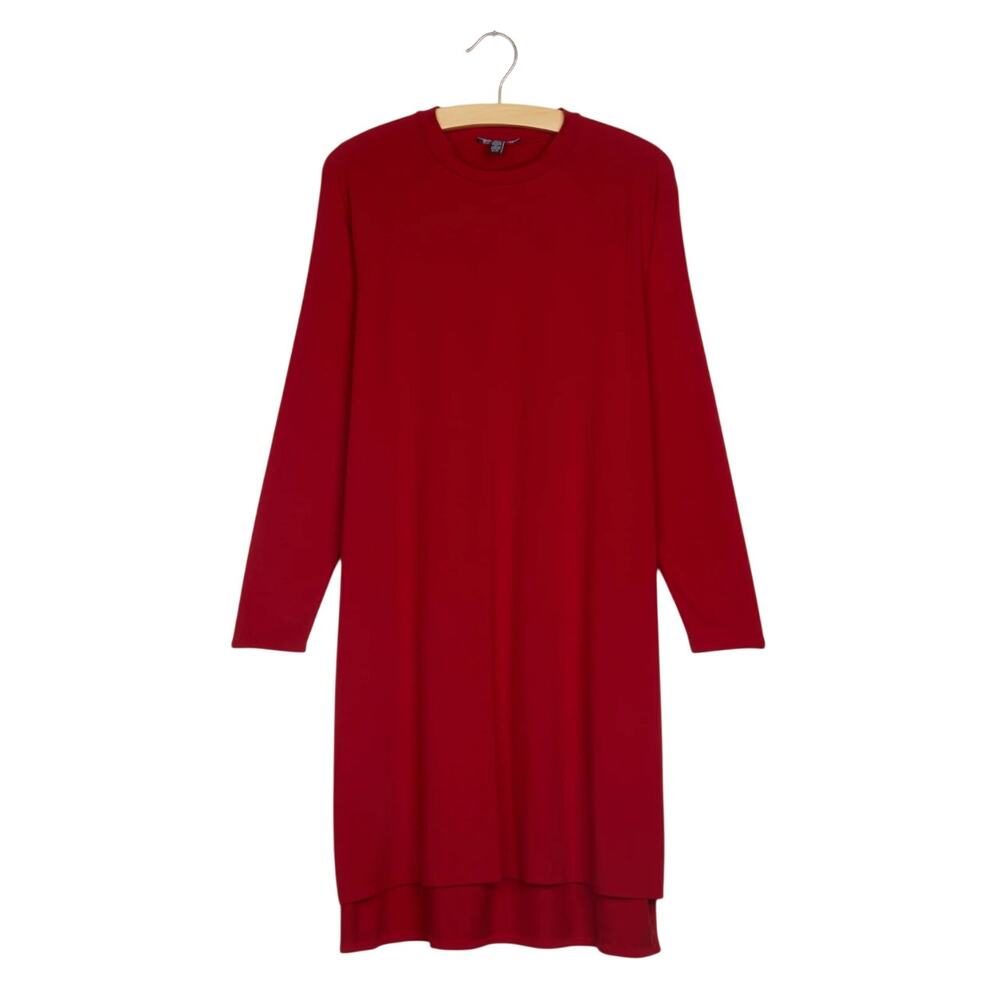 Eileen Fisher Jersey Tunic Dress Cherry Red Large